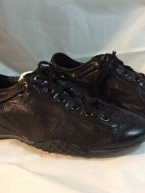 Cole Haan Black Textured Leather Comfort Sneakers Shoes Size 6